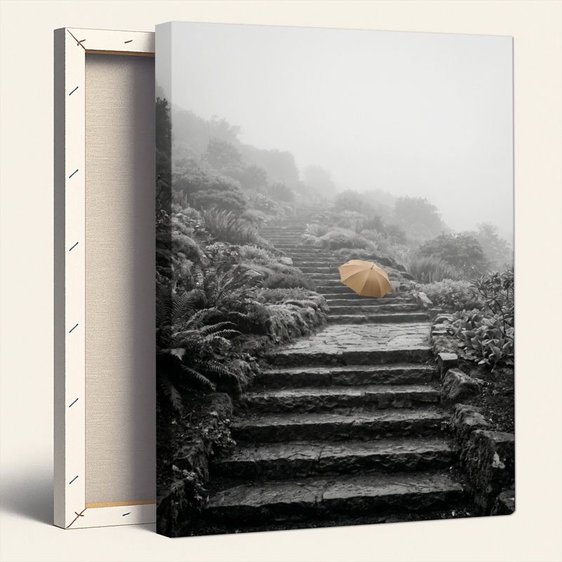 Misty Stairs, reproduction d'art sur toile, ensemble de 1, H 18 po x l 12 po, Toile tendue