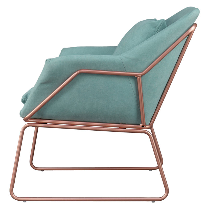 Gilchrist Velvet Armchair, Sea Green, Rose Gold