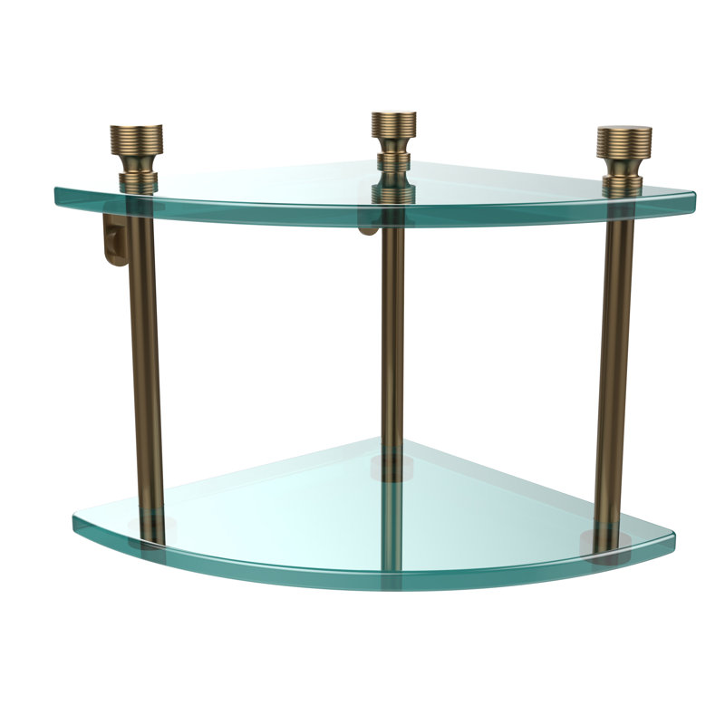 Ballenas Metal Bathroom Shelves, Brushed Bronze