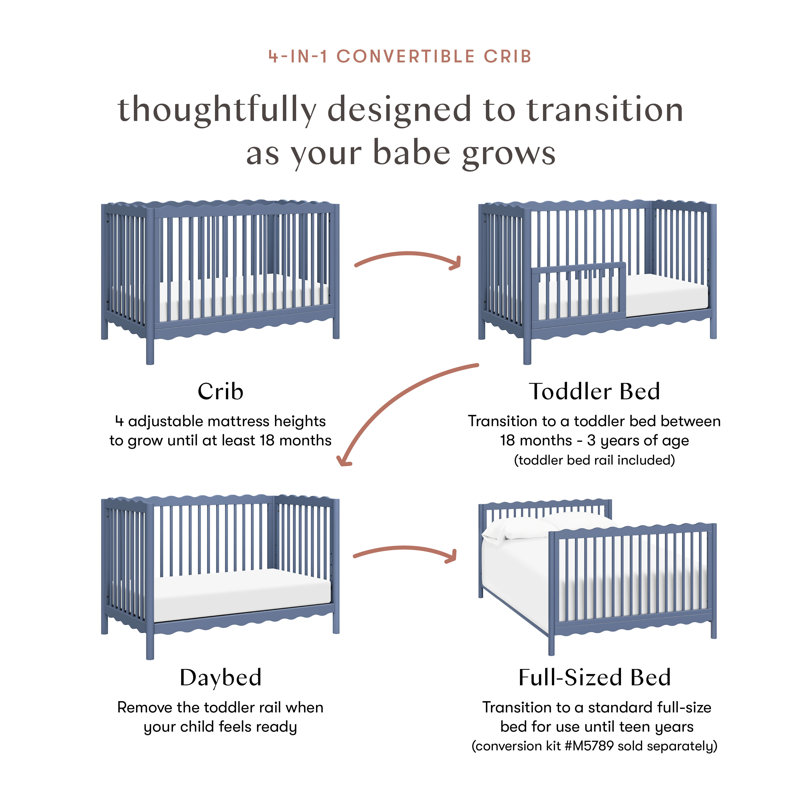 Swell 4-in-1 Convertible Crib, Cove Blue