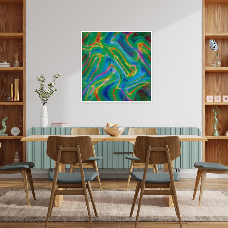 Contemporary Art Abstract Contemporary Vibrant Wall Art by Osvaldo Russo - Wrapped Canvas Print, 91.44 cm H x 91.44 cm W