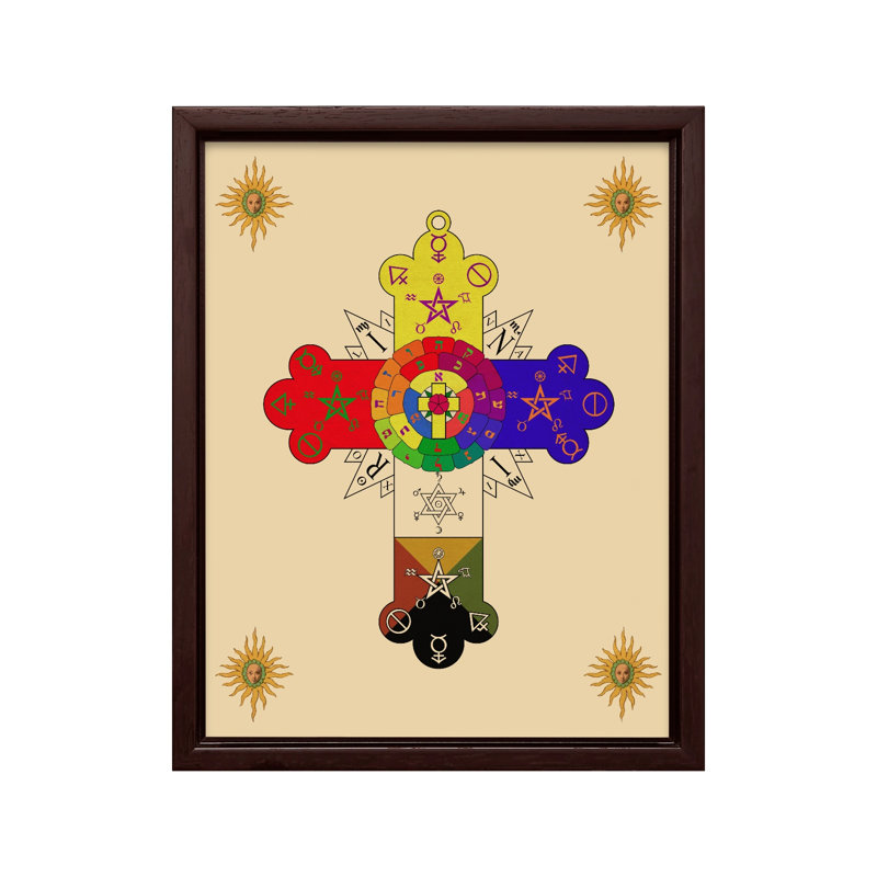 The Rose Cross Lamen, Canevas, Encadrement brun, H 11 po x l 14 po