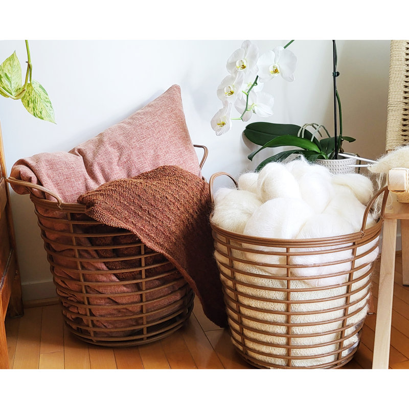  Paniers de rangement Oaka, Bois naturel