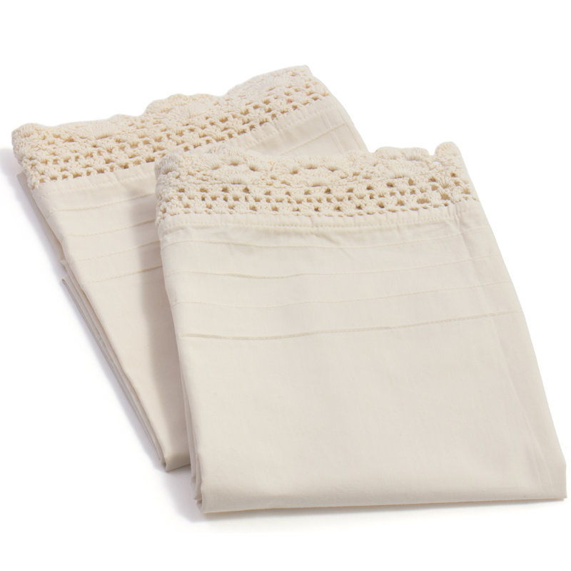 Dainty Crochet Sheet Set, Ivory, Twin Sheet Set + 1 Pillowcase