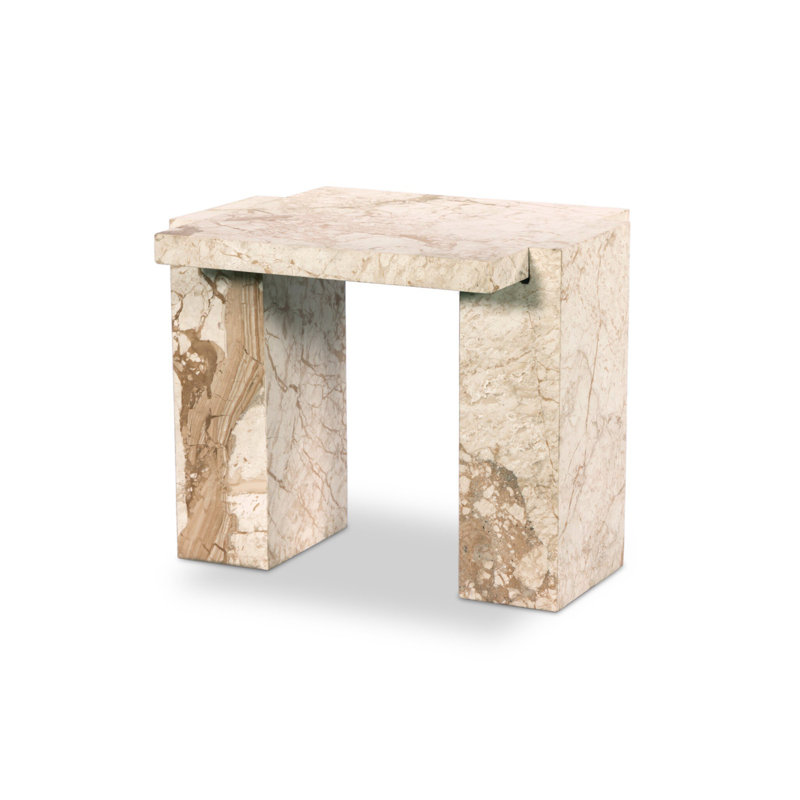 Romano Marble End Table, Desert Taupe Marble