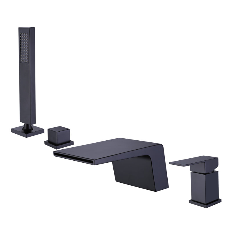 2 Handle Deck Waterfall Faucet with Diverter