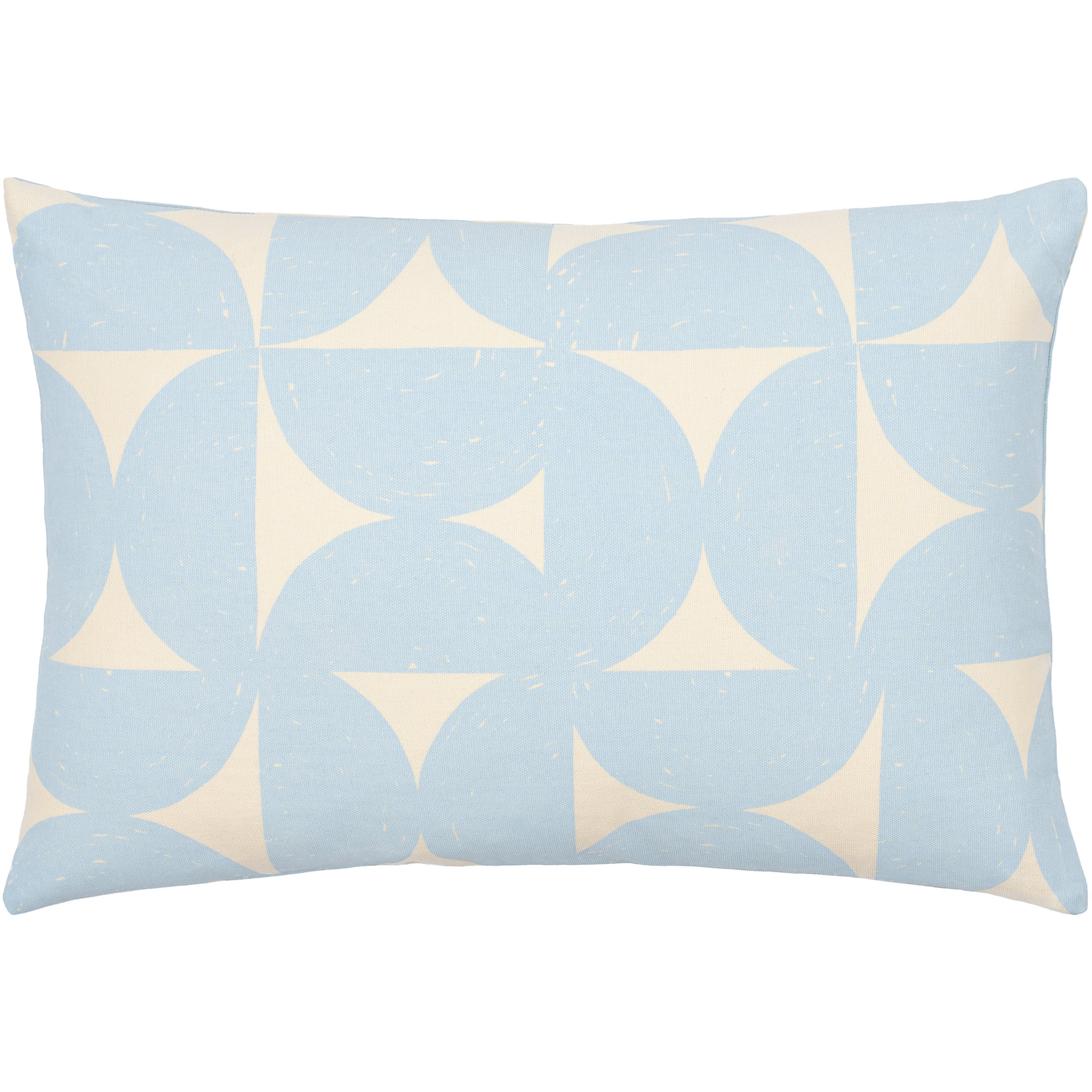 Frenk Geometric Cotton Lumbar Throw Pillow, Light Blue/Beige, Polyester