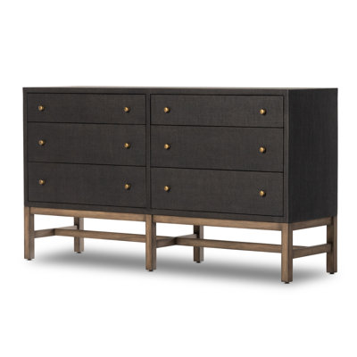Fiona 6 Drawer Dresser - Black Raffia