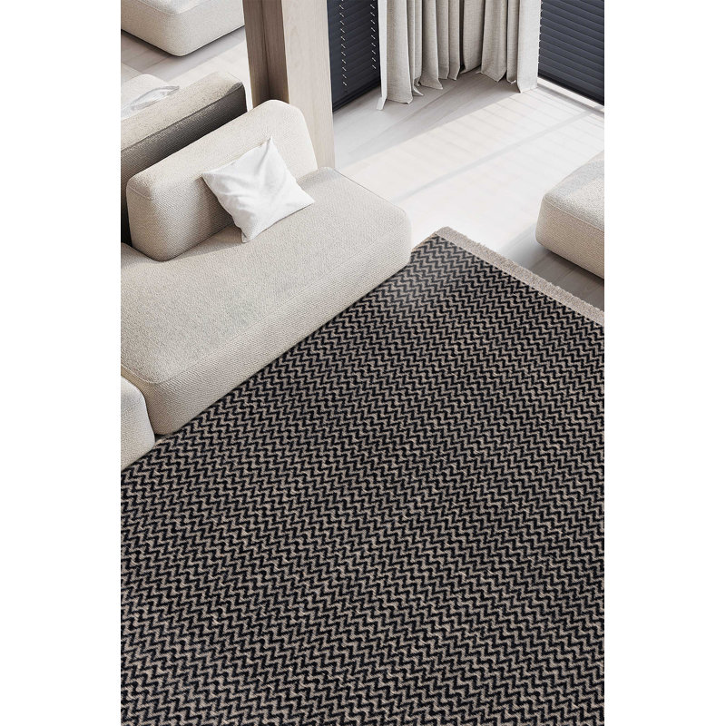 Tapis noir en jute / sisal Marqies, Rectangle 2 pi x 3 pi 4 po