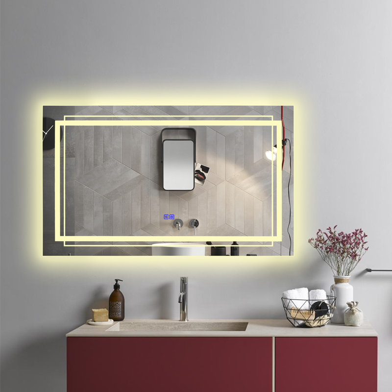 Elllise Glass Flat Wall Mirror