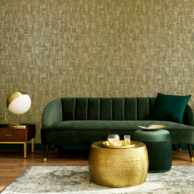 Precious Collection Metallic Jacquard Wallpaper Roll, Gold