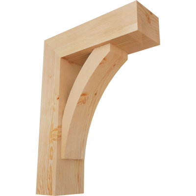7 1/2"W x 24"D x 32"H Thorton Block Smooth Bracket w/ Offset Brace, Douglas Fir