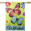 Drapeau floral d'extérieur Welcome Butterflies-51049239