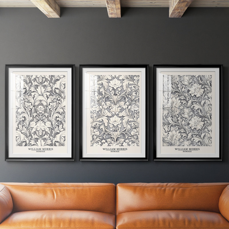 Ensemble de 3 pièces de la série DCCXLV de William Morris, Noir, H 21 po x l 30 po