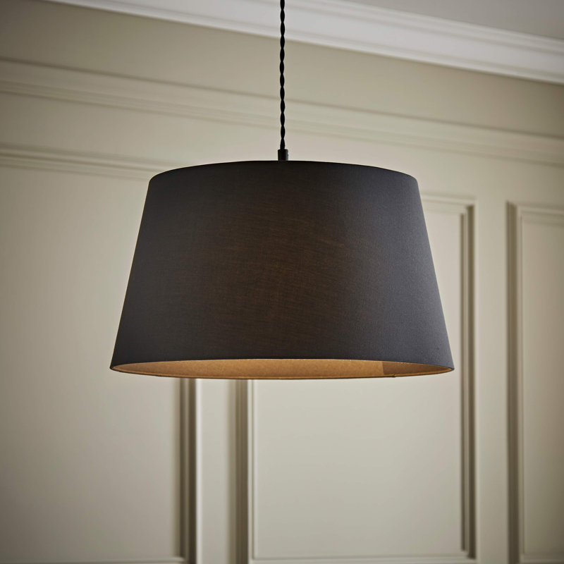 Syaira Cotton Cone Lamp Shade ( Slip-On ), 26cm H x 46cm W x 46cm D, Grey