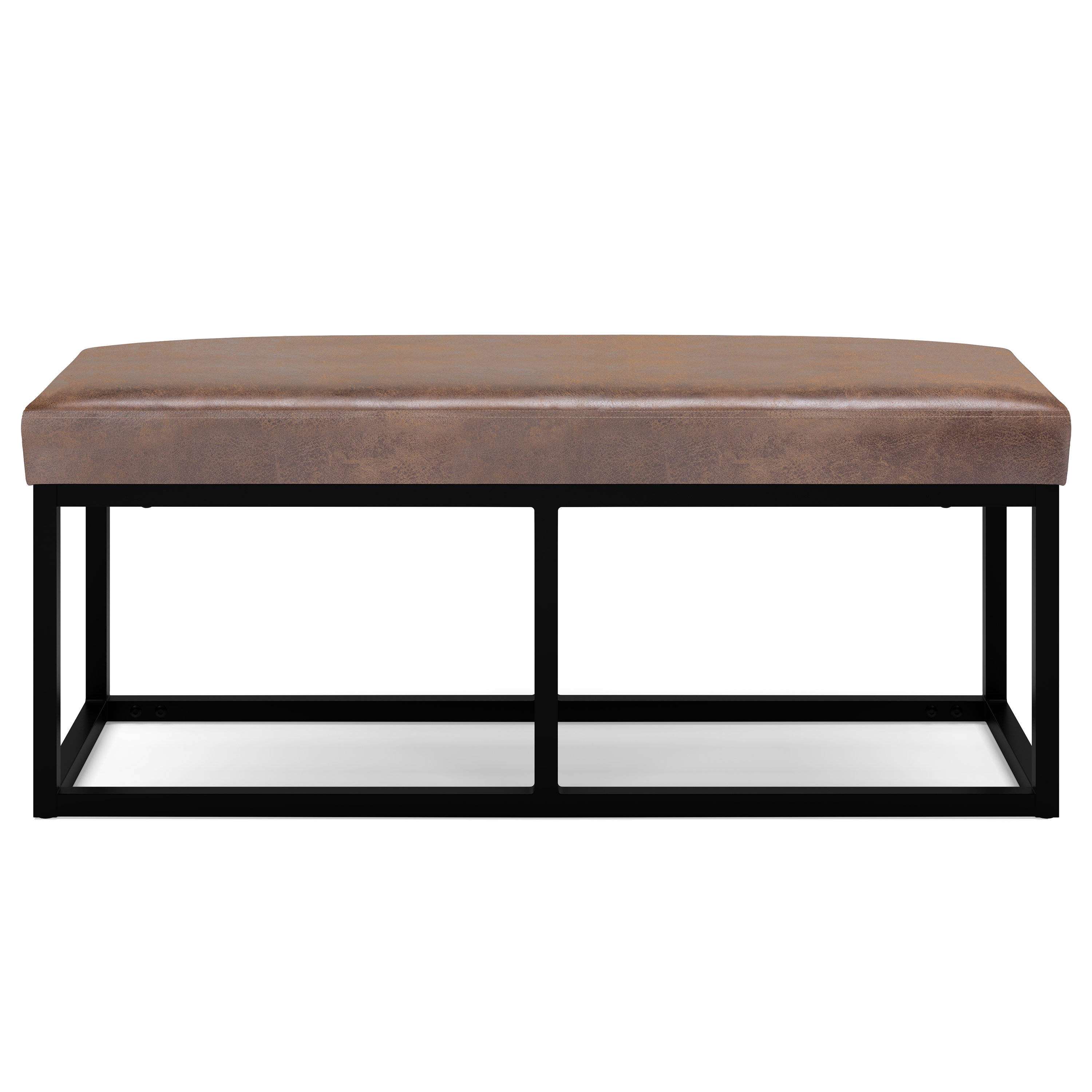 Simpli Home Stefani Vegan Leather Ottoman | Wayfair