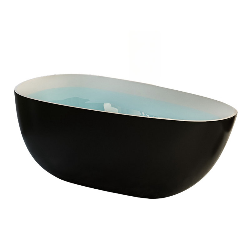 62.99 x 31.5 Bathtub, Black/White