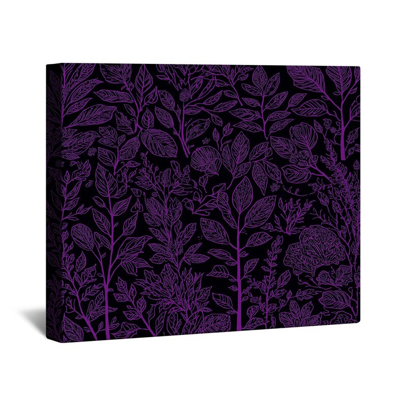 Toile mauve à motif botanique mauve en plusieurs tailles, 32 po x 32 po