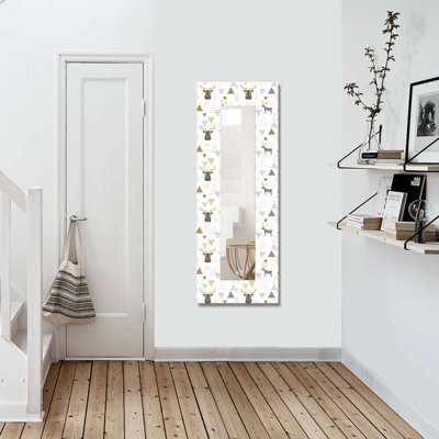 Elegant Decorative Mirror with Wooden Frame, 15.7 x 47.2 Inches | 100% Canvas on MDF, Thickness: 0.12 Inches | Real Mirror Size: 7.9 x 39.4 Inches | Stylish Wall Art for Living Room, Bedroom & Entryway