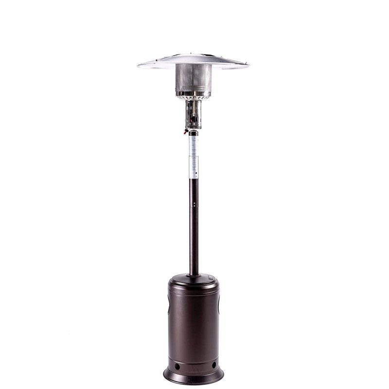 Outdoor Patio Propane Heater With Portable Wheels 47,000 BTU 88 Inch Standing Gas Outside Heater Stainless Steel Burner Commercial & Residential  Hammered For Party Restaurant Garden Yard