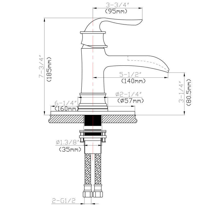 Brushed Nickel Bathroom Faucet With Waterfall Flow, Single Hole, Splash Feature, 7.75'' Pop Up Drain, Easy Maintenance