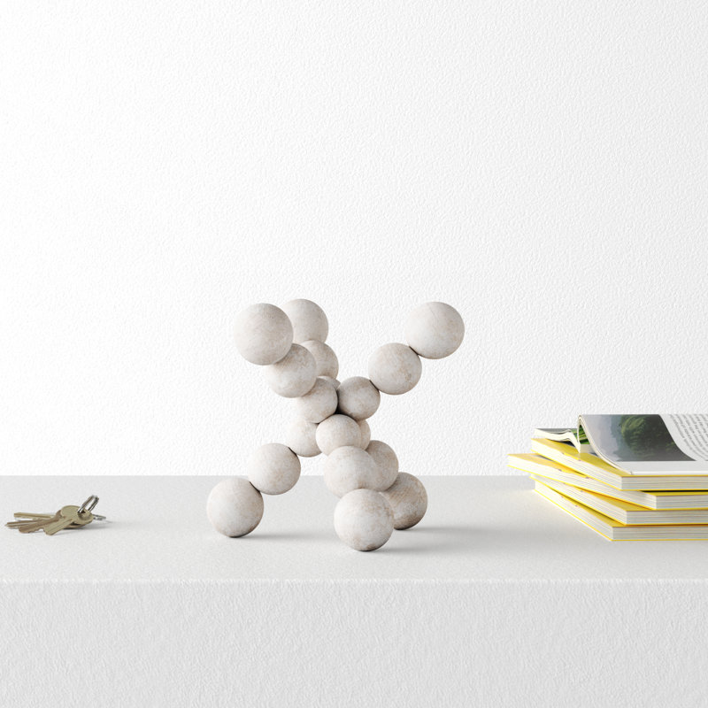 Page Abstract Figurines & Sculptures, 7" H x 7" W x 7" D, White