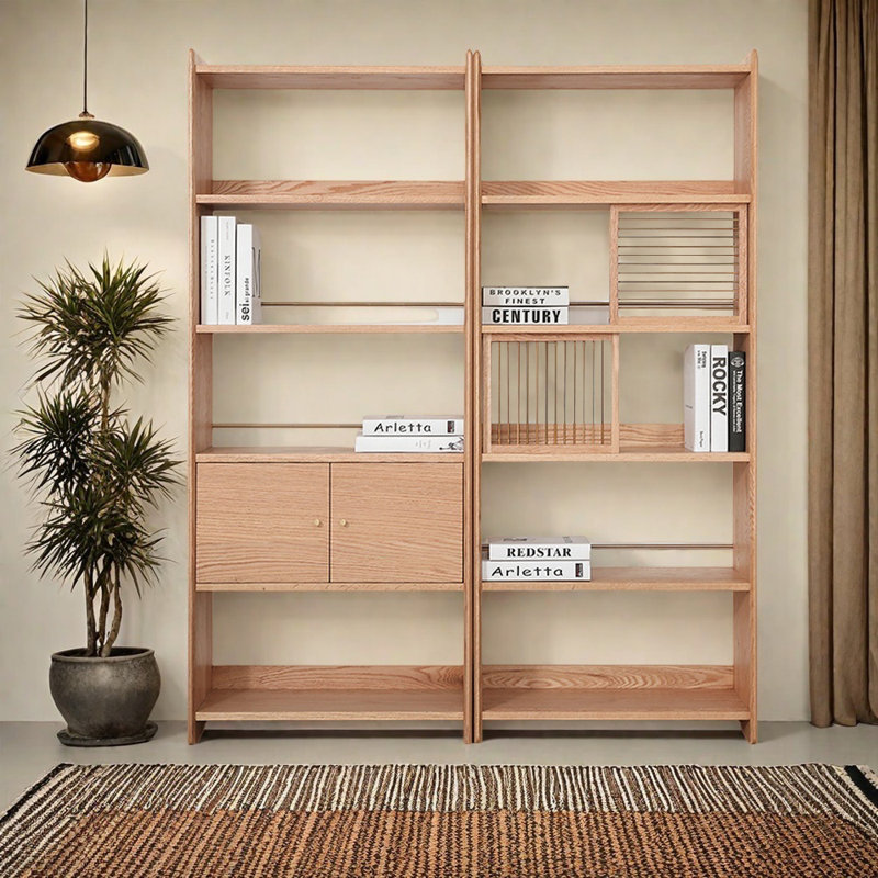 Bibliothèque rétro de style italien, Brun