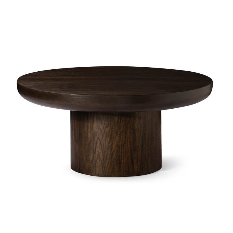 Maven Lane Owen Wooden Circular Coffee Table, 36" Round, Aged Brown