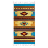 Mclamb Flatweave Wool Southwestern Area Rug in Yellow