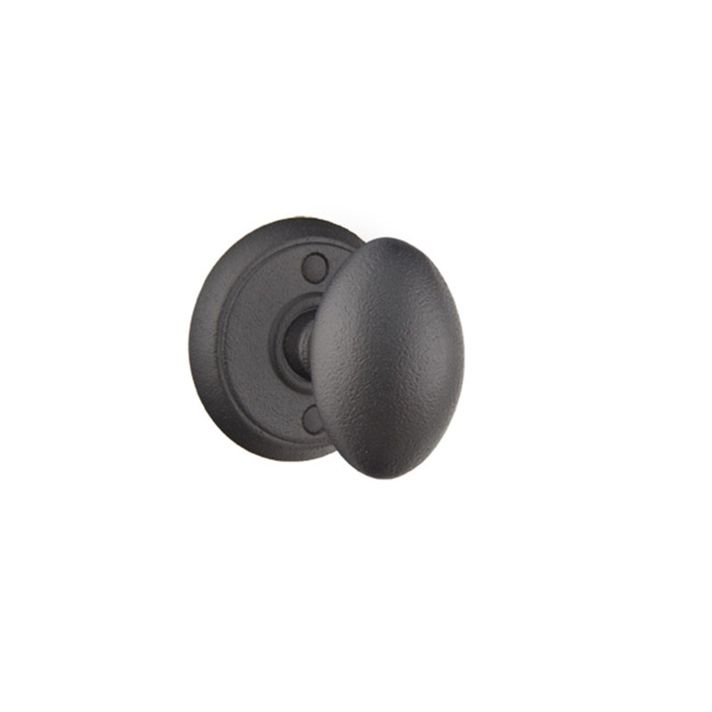 Ensemble de boutons d'intimité Emtek avec rosette et bouton en acier forgé n ° 2, Acier plat noir