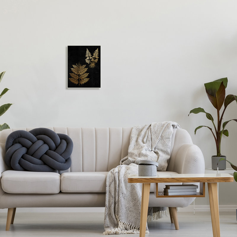 «Bold Fern Blade Illustration Rooted Forest Plants» par Daphne Polselli, H 15 po x l 10 po, Plaque murale