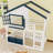 Wood Floor Bunk Bed With Bookshelf And Guardrails-376577647-376577645