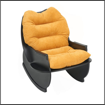 Fauteuil à bascule 30,31 pouces jaune, siège simple, siège confort décontracté pour balcon, convient aux enfants plus âgés, chaise de déjeuner pour adultes