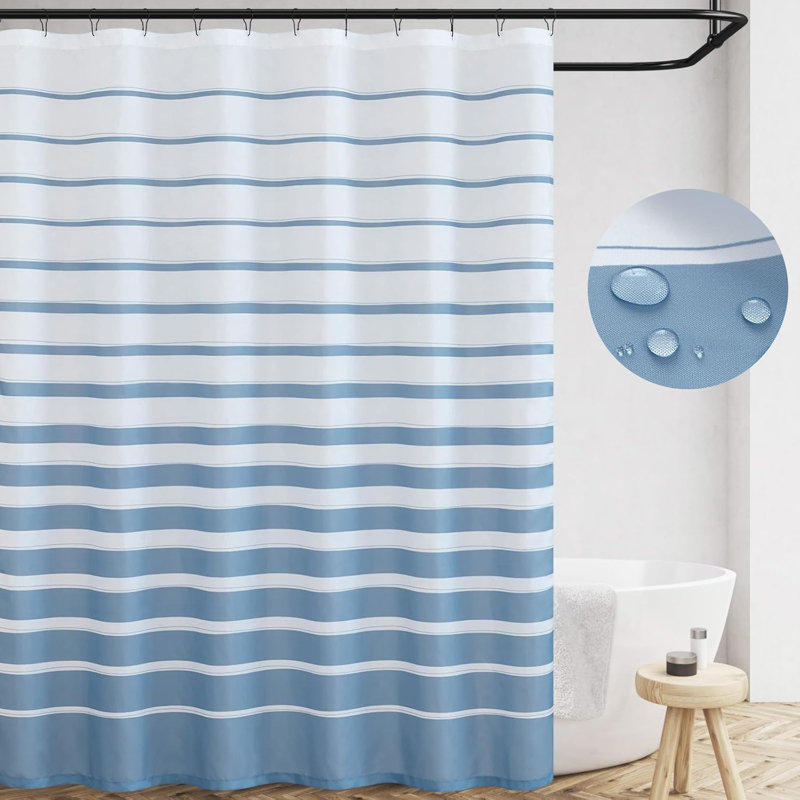 Rideau de douche imperméable Modern, Bleu
