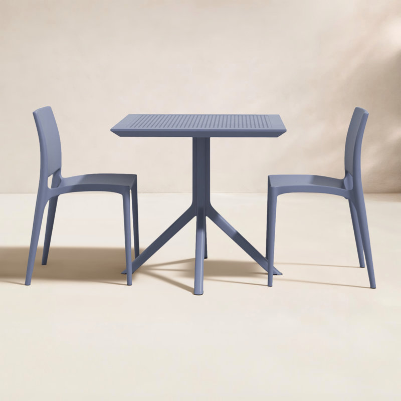 Farrah 2 - Person Patio Dining Set with Square Table, Dark Gray