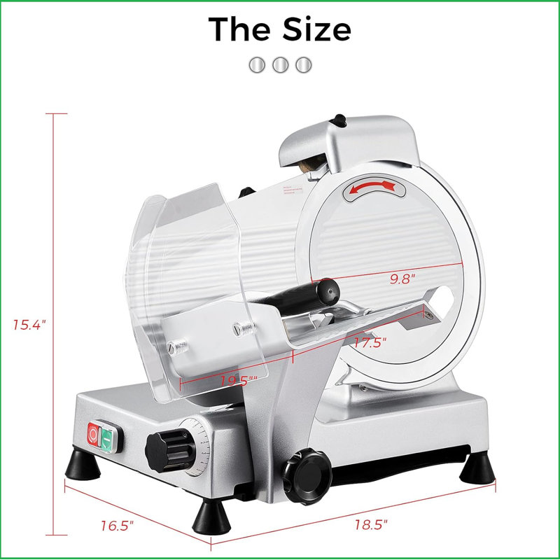 Silver 10" Electric Meat Slicer with Alloy Steel Blade