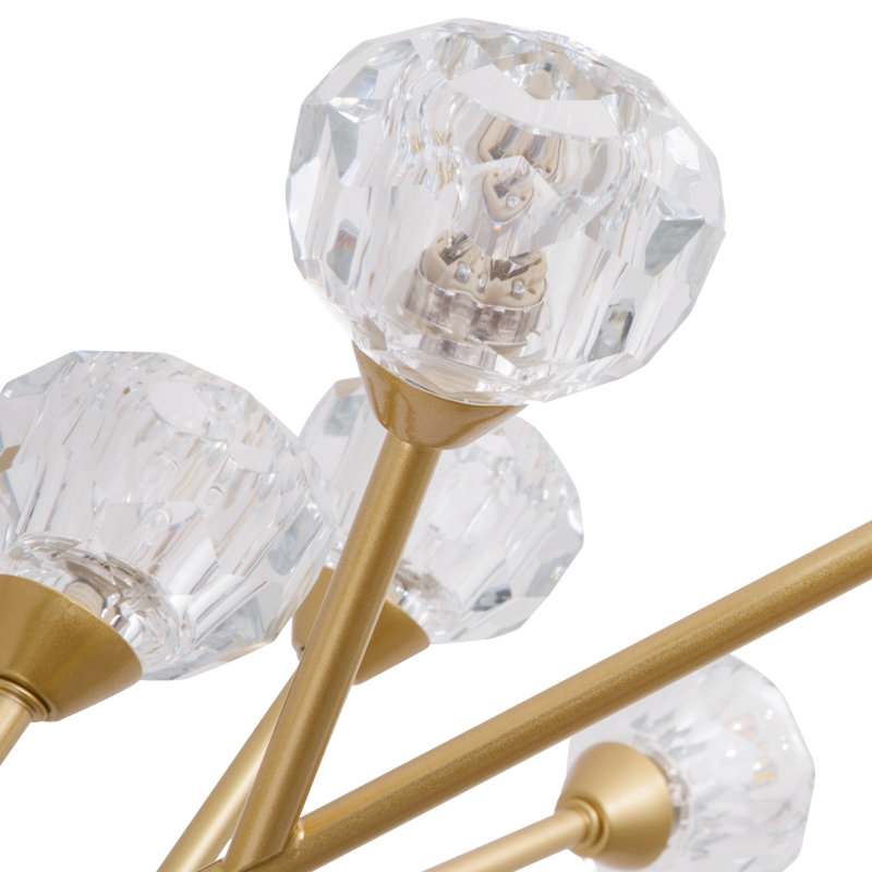 Lustre linéaire moderne Spoutnik à intensité variable de 18 po de 43 po Croyd, Doré