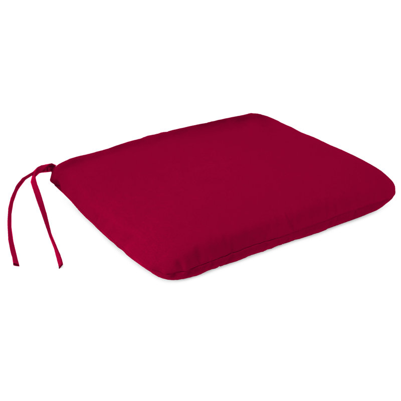 Outdoor Seat Cushion with Ties, Barn Red, 18.5" W x 16" D