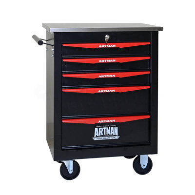 5 Drawers Multifunctional Tool Cart With Wheels,Metal Rolling Tool Cart