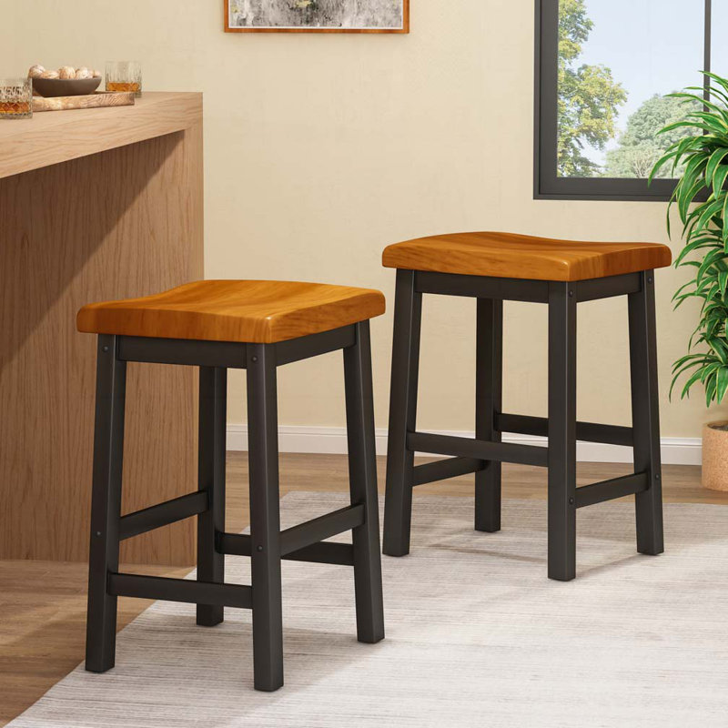 Benton Harbor Solid Wood , Walnut, Counter Stool (24" Seat Height)