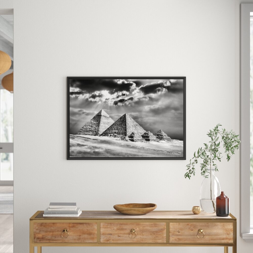 Gerahmtes Wandbild Pyramiden von GizehSonnenlicht