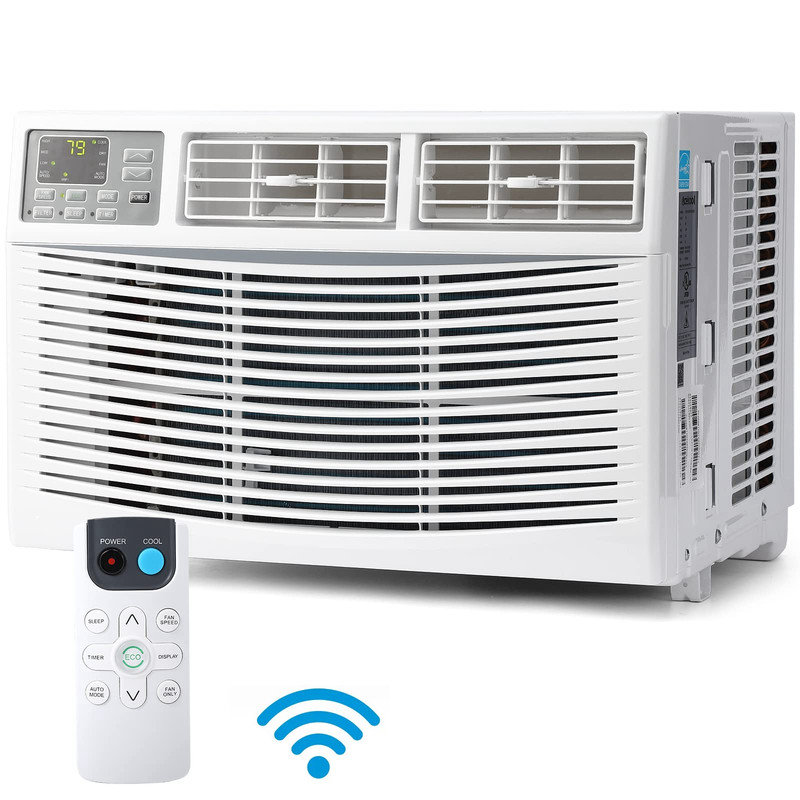 8000 BTU Window Air Conditioner, Cools 350 Sq.Ft., Remote/App Control, Auto-Restart