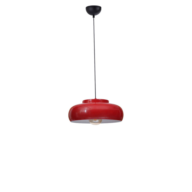Lustre réglable élégant, structure en métal rouge et noir, 15,7 po x 15 po | Plaque de base de 3,9 po | Douille E27 de 40 W maximum (ampoule non incluse) | pour la salle à manger, le salon et le vestibule, design moderne