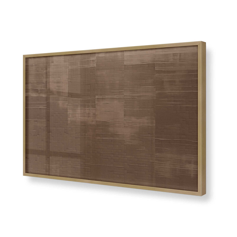 Carrés de Sienne I, Cadre simple brossé doré, H 12,25 po x l 15,25 po