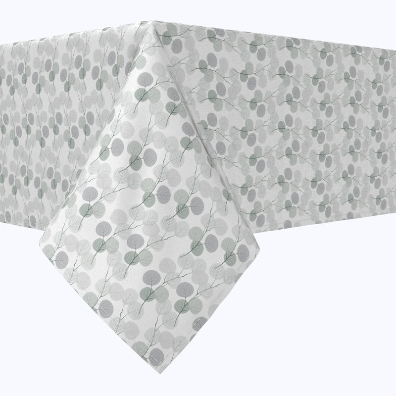 Rectangular Tablecloth, 100% Cotton, 52X104", Monochrome Branches, 84" L x 60" W