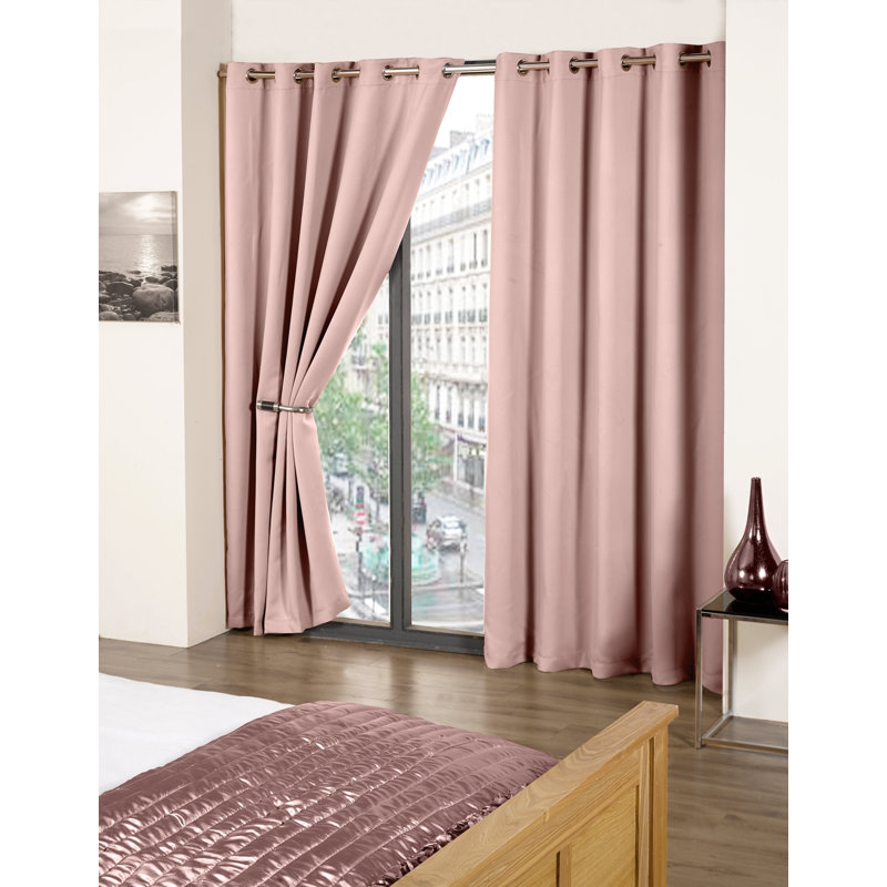 Lloyd Harbor Blackout Curtain Pair, 168 W x 228 D cm, Blush Pink