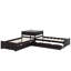 Lit plateforme simple en L avec lit gigogne et bureau-1728328657