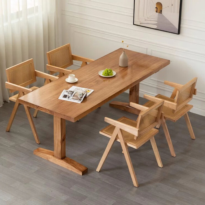 Modern Minimalist Solid Wood Desk, 29.53"H x 62.99"W x 29.53"D