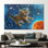 Adorable astronaute, art mural sur toile pour enfants
