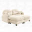Tissu en chenille avec 2 repose-pieds et causeuse Cloud-104644621